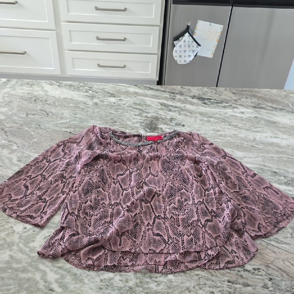 Jennifer Lopez Pink Relaxed Boxy Blouse